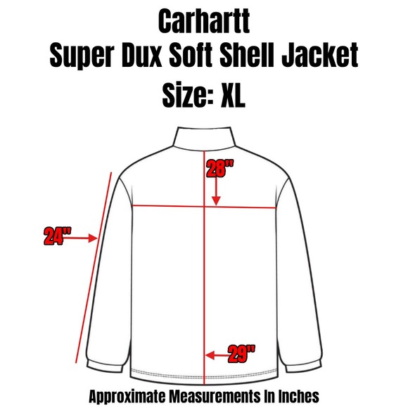 Carhartt Super Dux Soft Shell Jacket Mens XL Beige Rain Defender Workwear Logos - Picture 2 of 9
